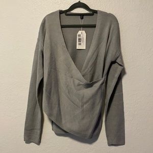Grey Layered V-Neck Sweater